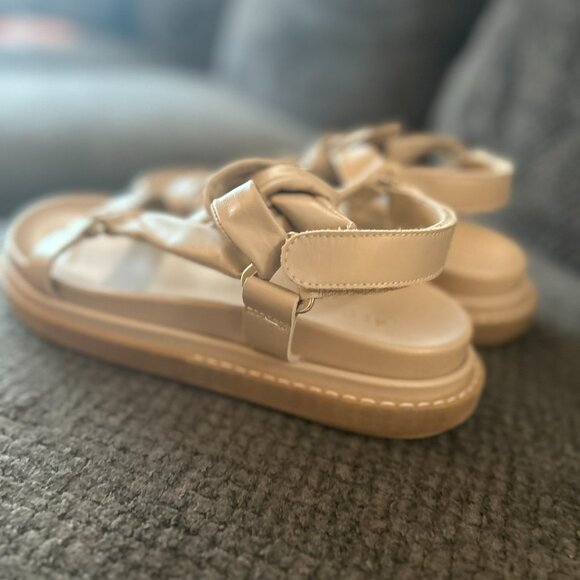 ALOHA SANDALS - Tied Together Stone & Beige - Size 38 / 7.5 US - NEVER WORN - Picture 4 of 8